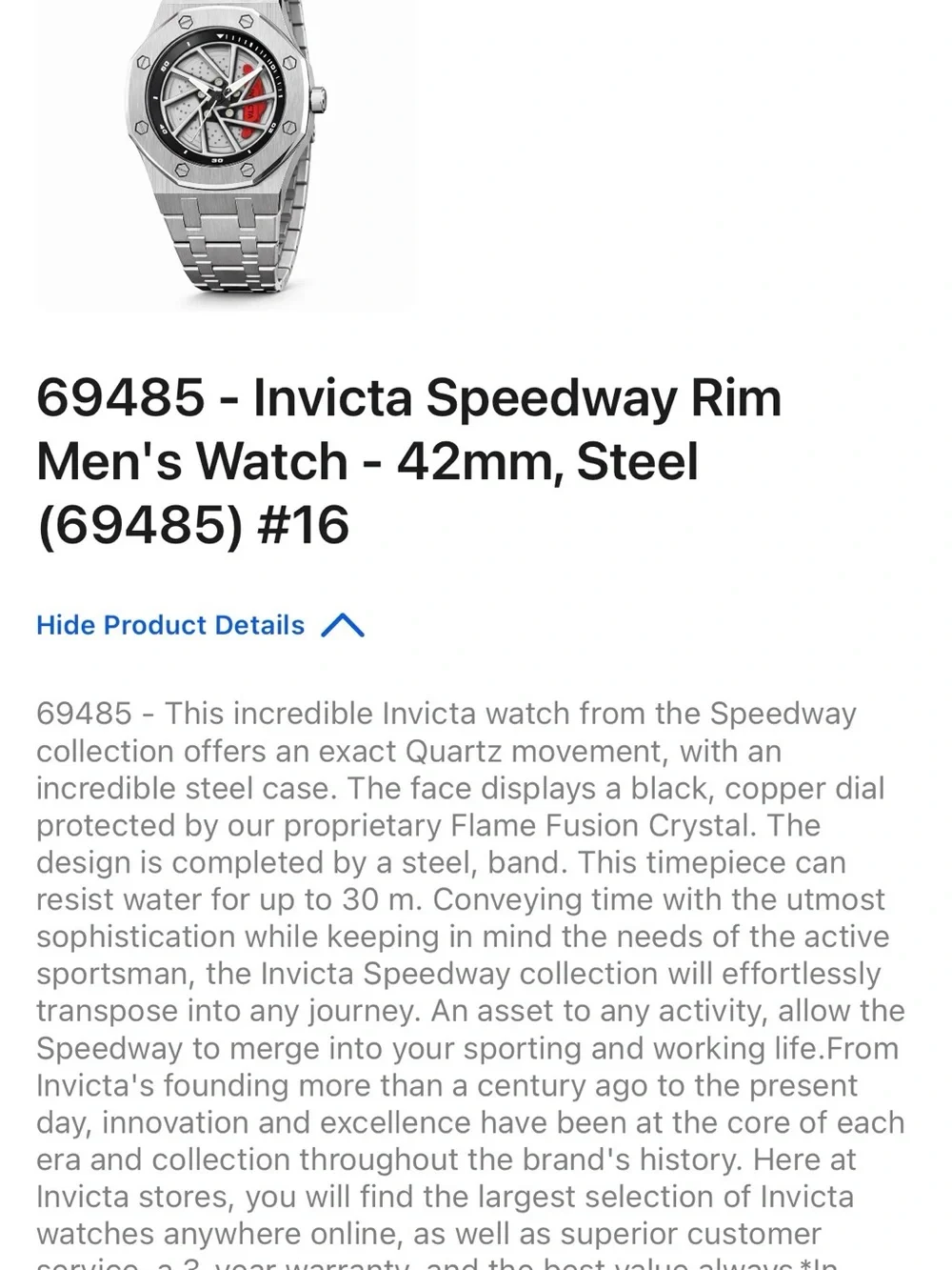 Invicta Men's Silver Watch with Red Accent Skeleton Dial